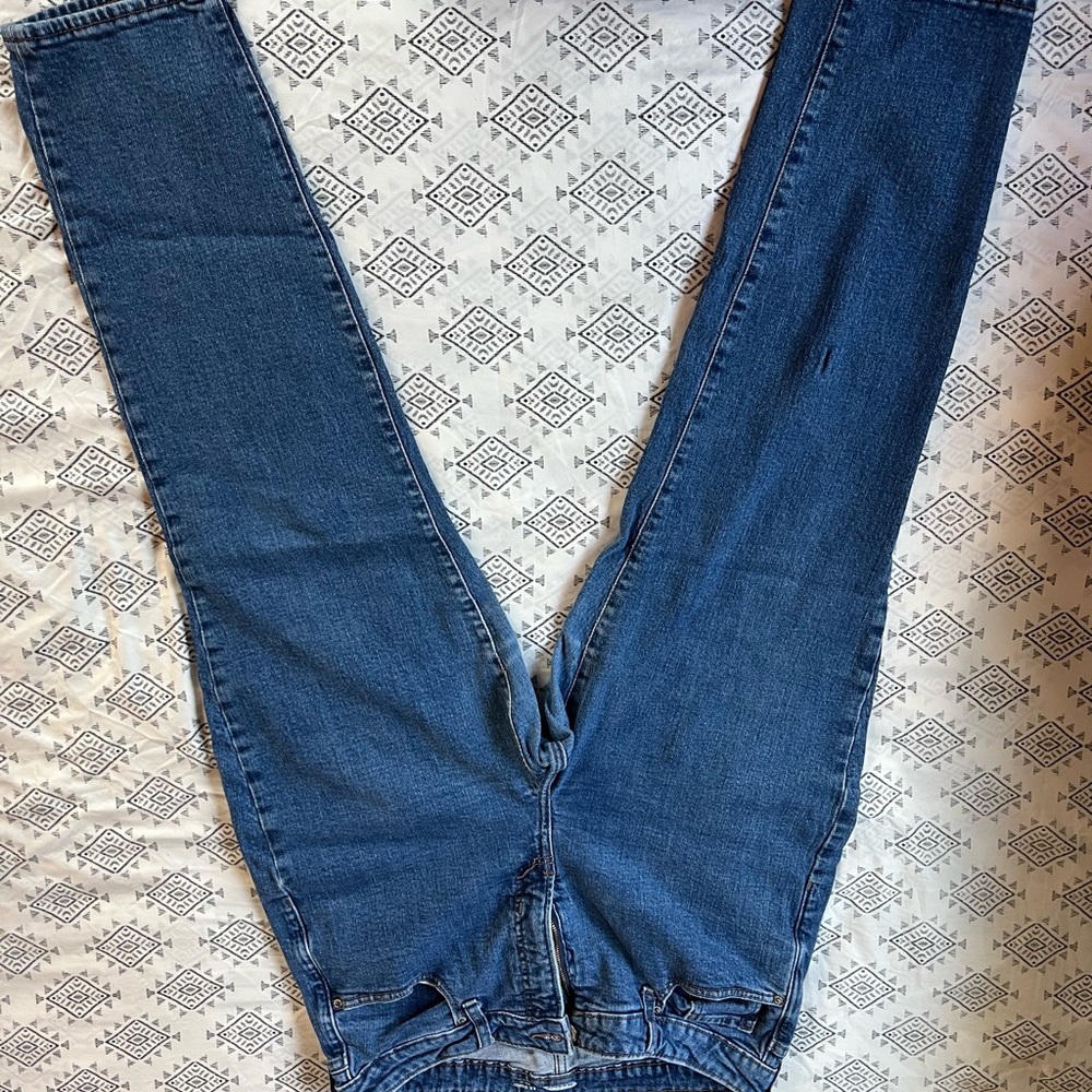 Old Navy Blue Skinny Jeans with Frayed Hem